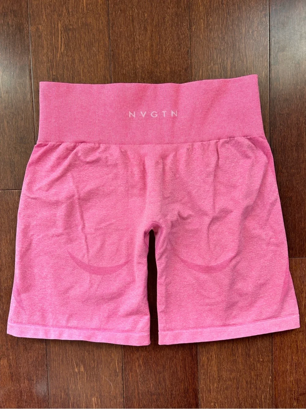 NVGTN Pink Pro Seamless Gym Shorts Size Large Contour Design High Waisted EUC
